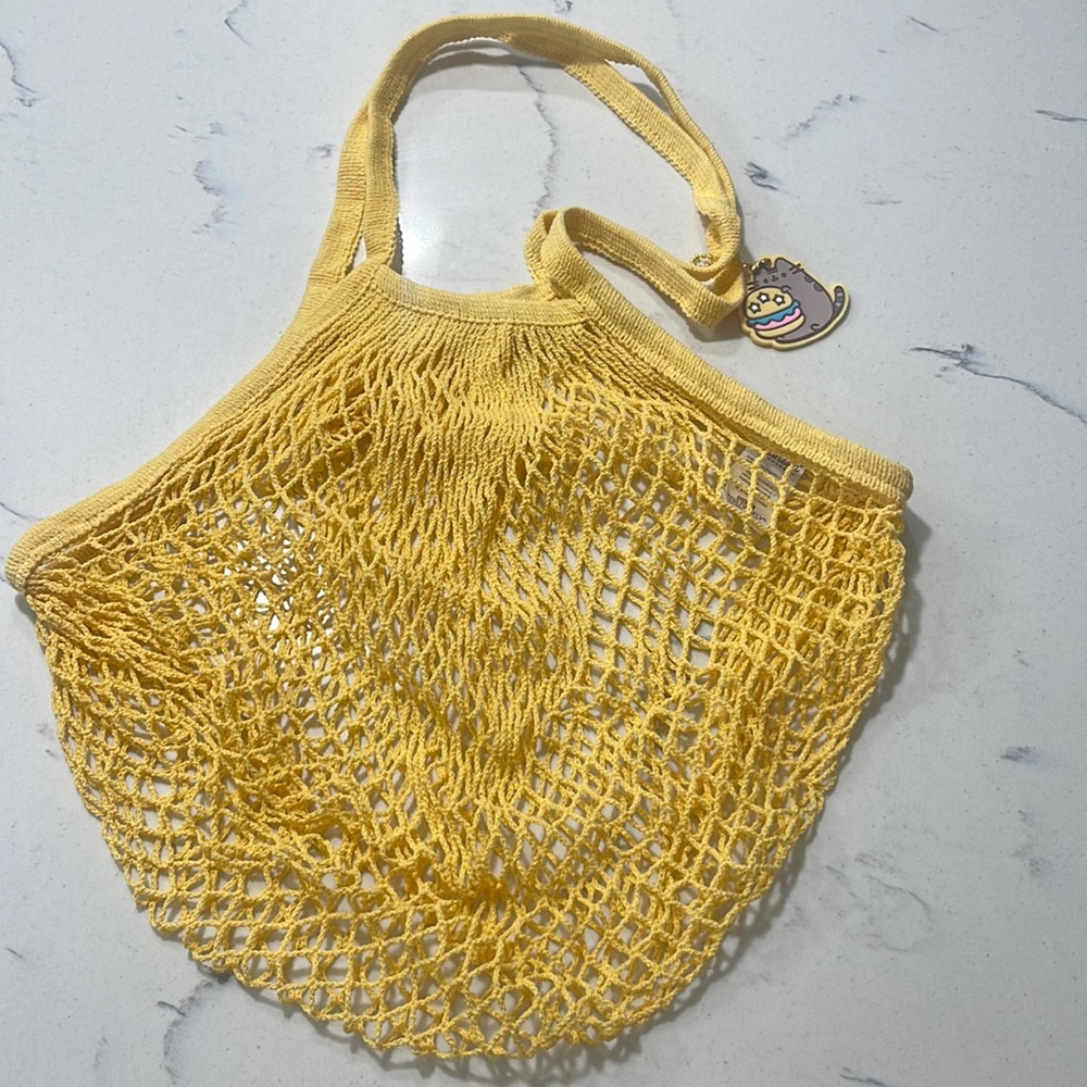 Pusheen yellow mesh tote bag